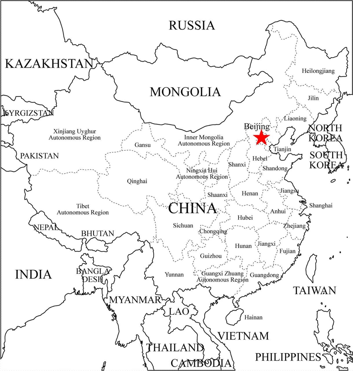 नक्शे के चीनी प्रांतों