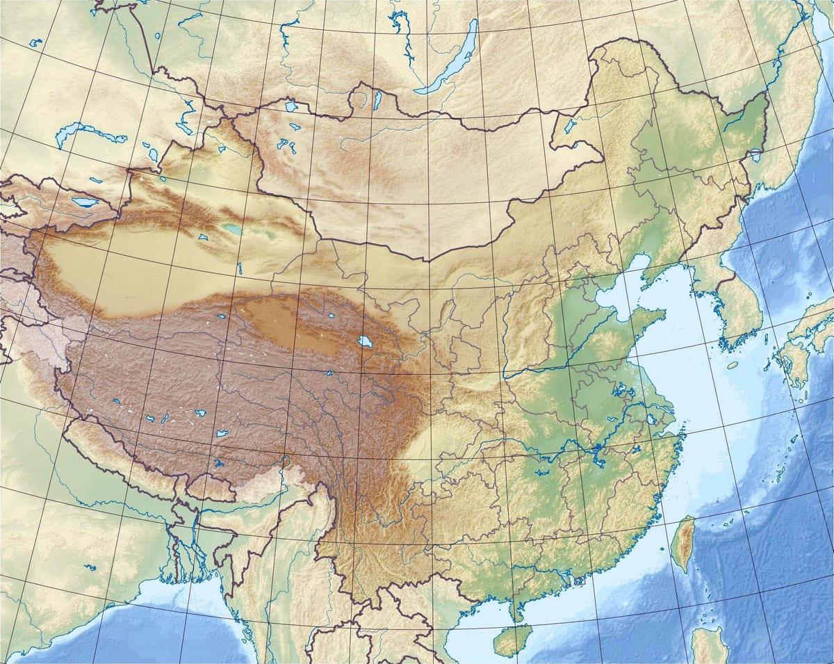 राहत चीन के नक्शे