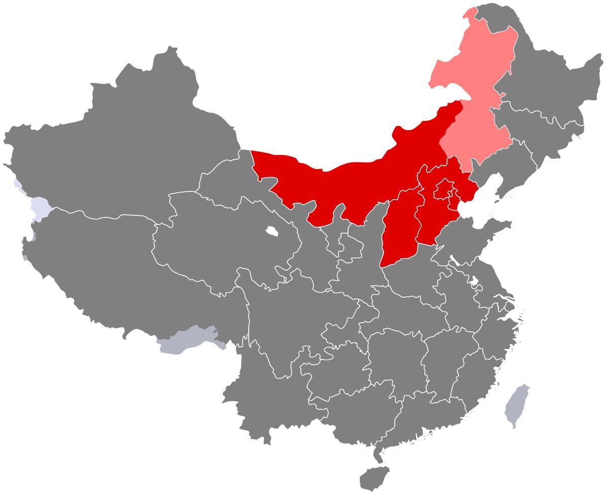 नक्शा चीन के उत्तरी