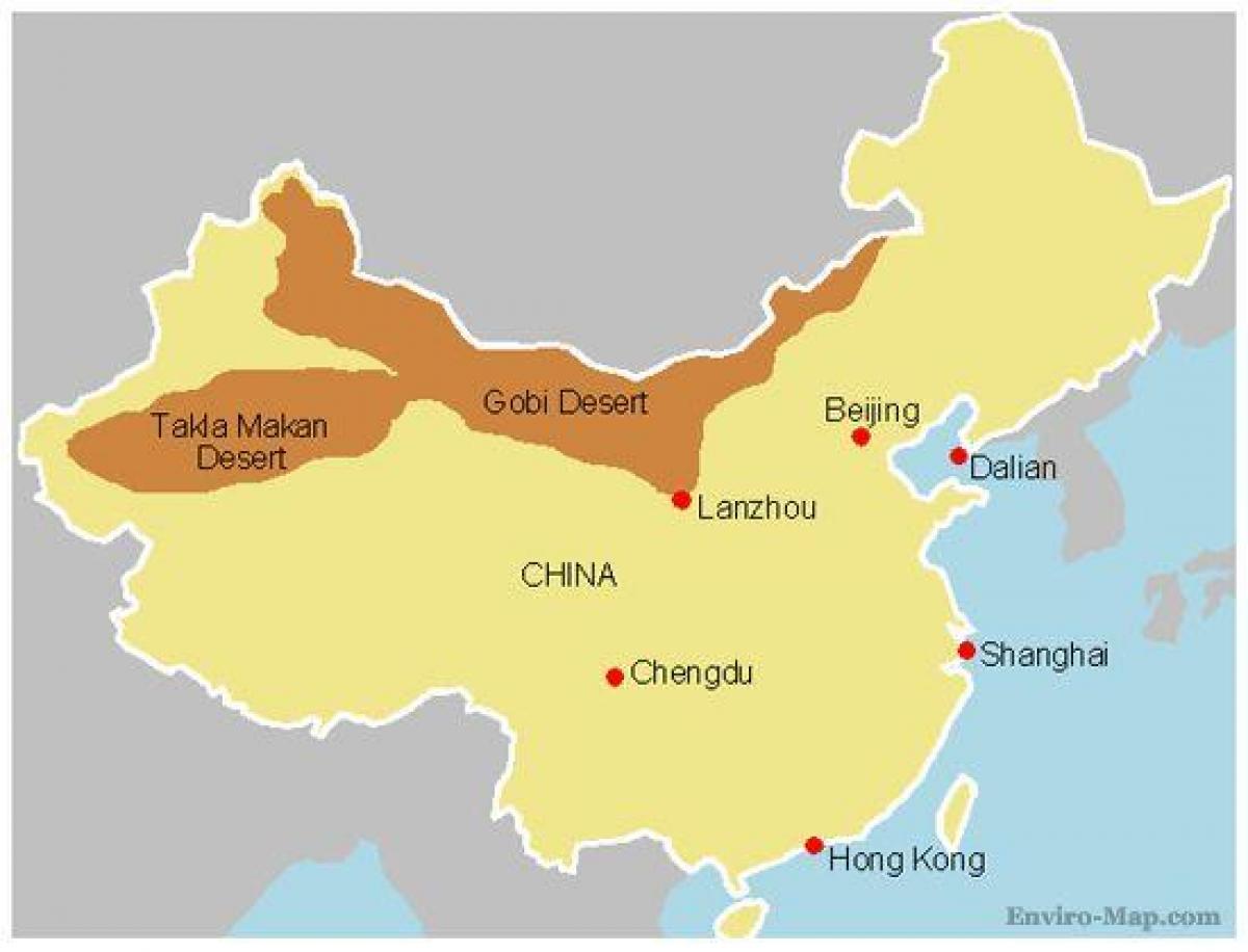 चीन के नक्शे गोबी रेगिस्तान