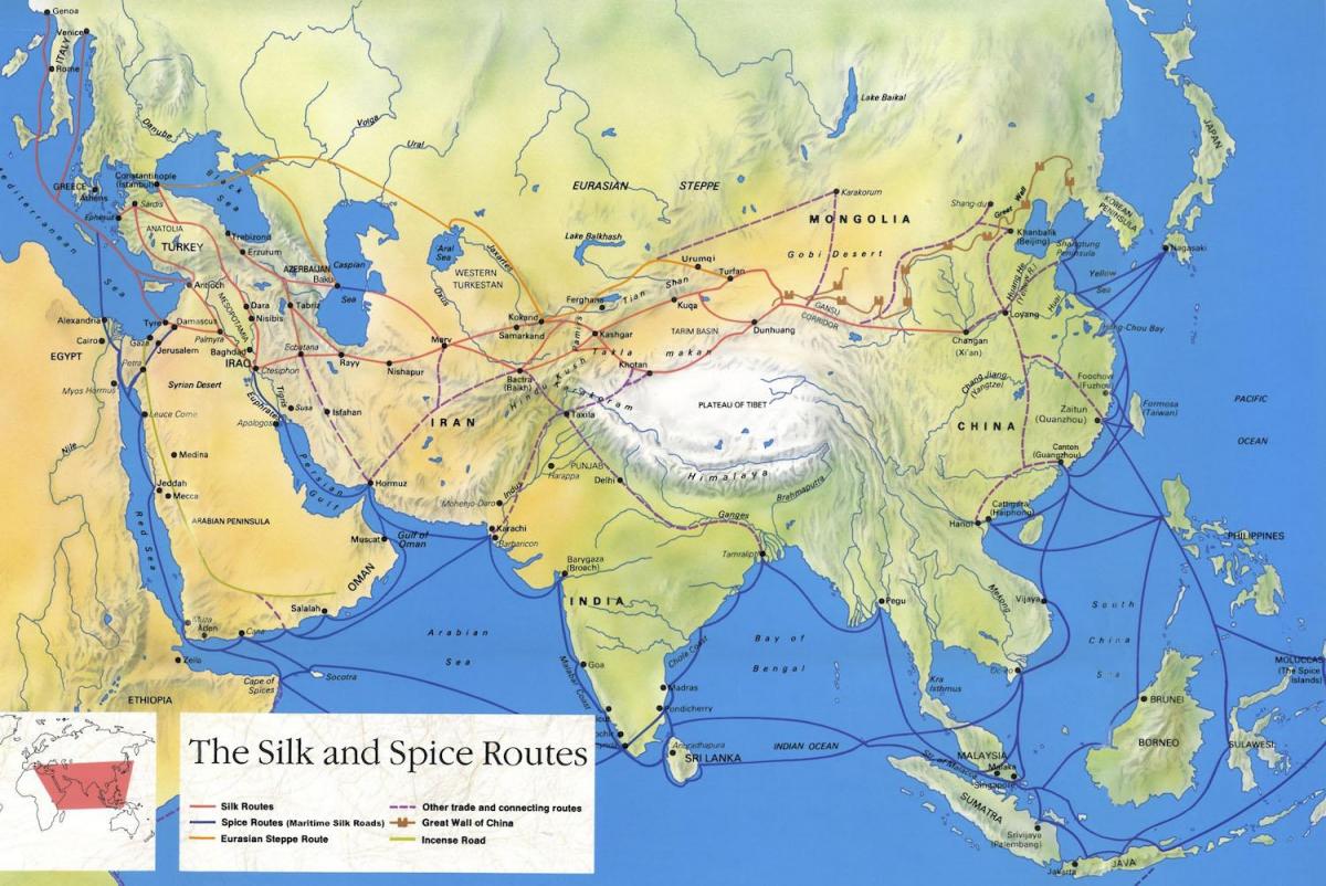 सिल्क रोड चीन के नक्शे