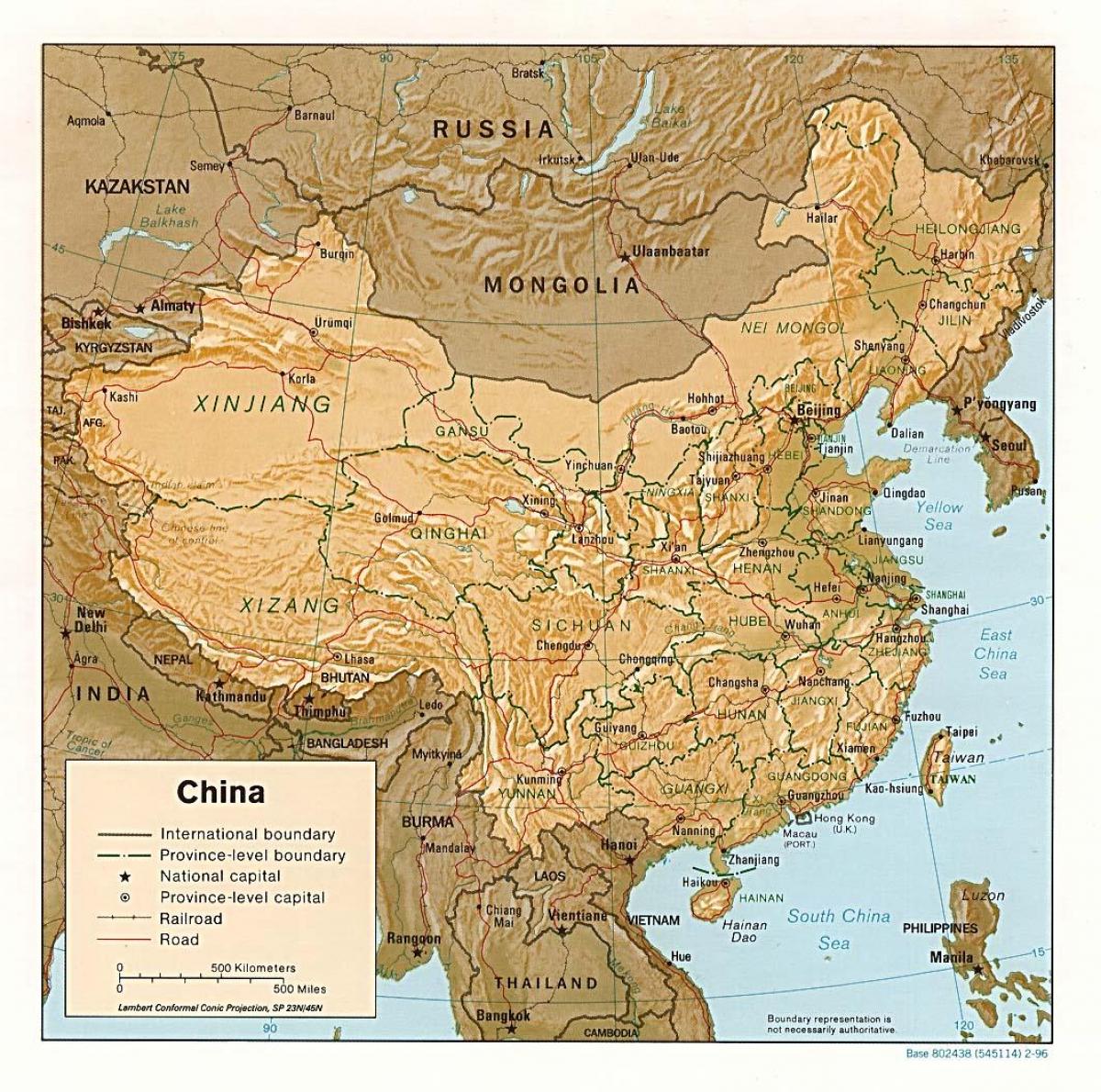 भौगोलिक नक्शा चीन