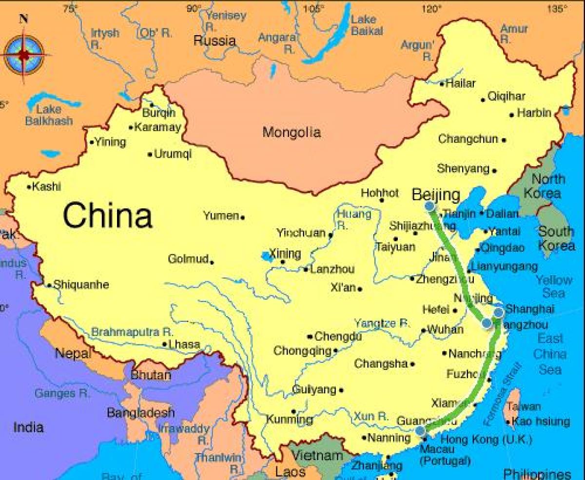 चीन की मुख्य भूमि के नक्शे