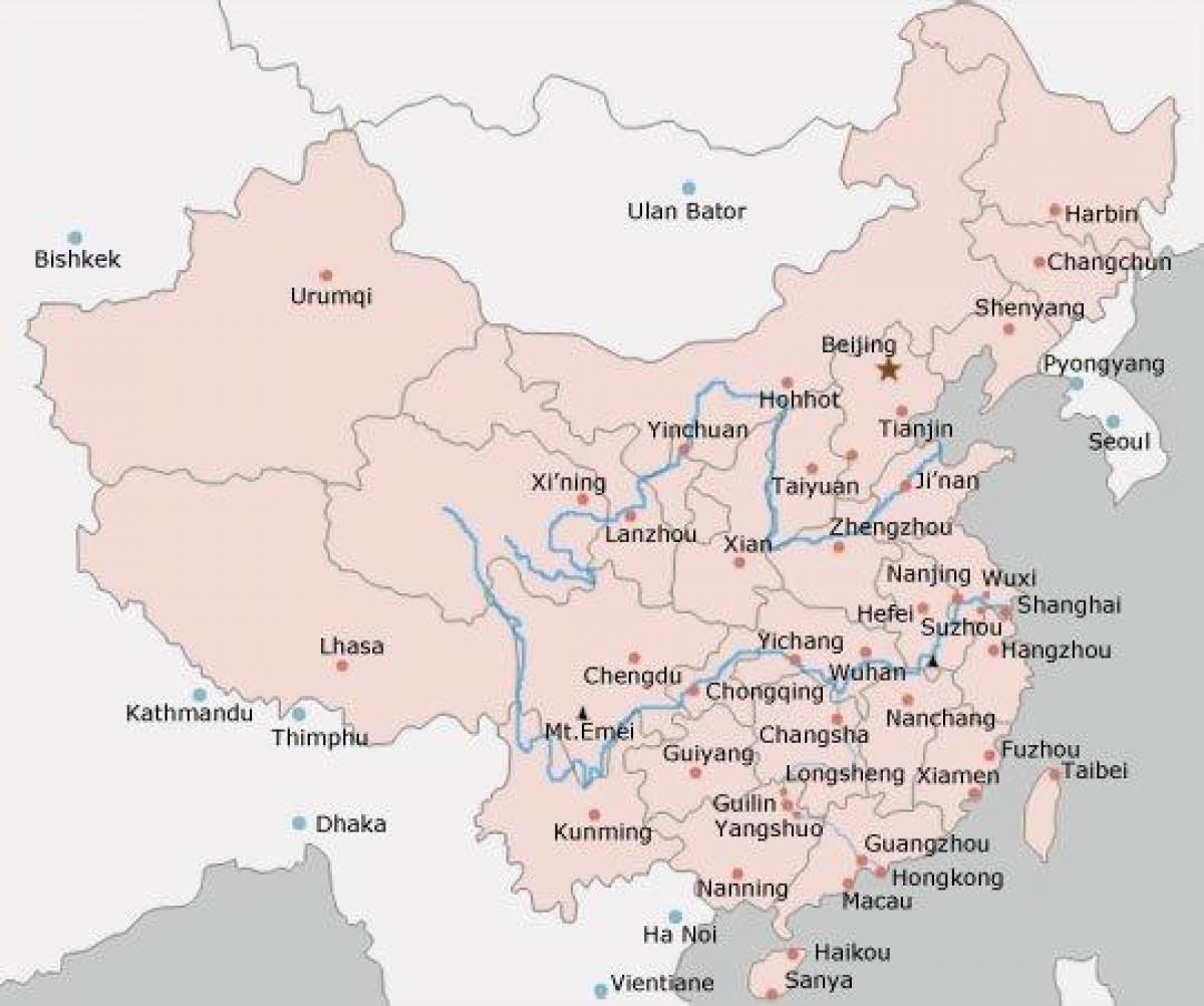 नक्शा चीन के शहरों में