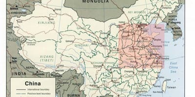 नक्शे के उत्तरी चीन सादा