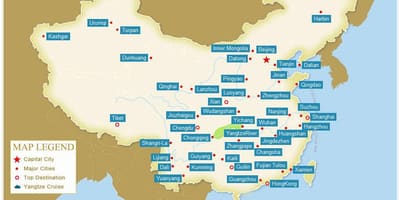 नक्शे के चीनी शहरों में