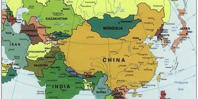 चीन और आसपास के देशों के मानचित्र