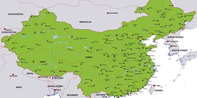 चीन नक्शा शहरों