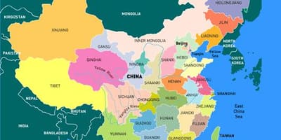 चीन नक्शा क्षेत्रों