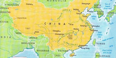 नक्शे में चीन की सीमा