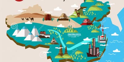 यात्रा चीन के नक्शे