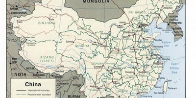 चीन मुद्रण योग्य नक्शा