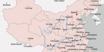 नक्शा चीन के शहरों में