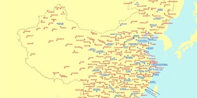 चीन के हवाई अड्डों के नक्शे
